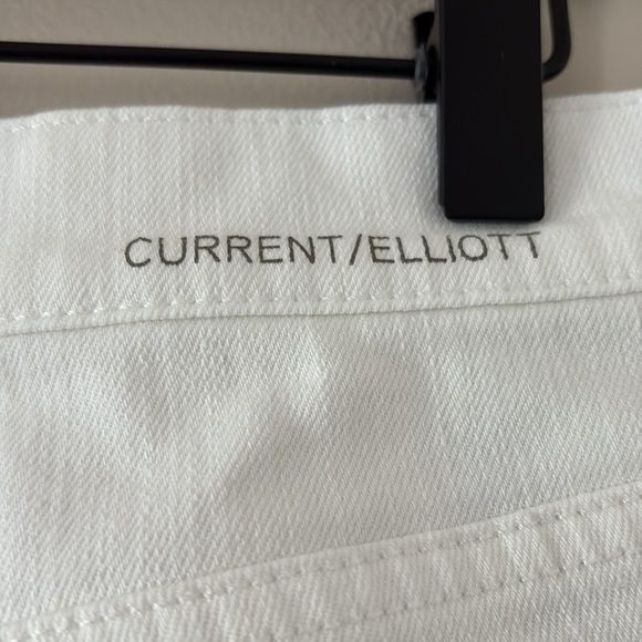 Current/Elliott Straight Leg Denim Jeans White Zip Fly Stretch Size 27 - Picture 8 of 13